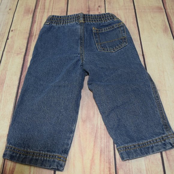 Baby Boys 12 Months Okie Dokie Elastic Waist Jeans - Picture 2 of 2